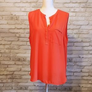 Peck & Peck Orange Sleeveless Top